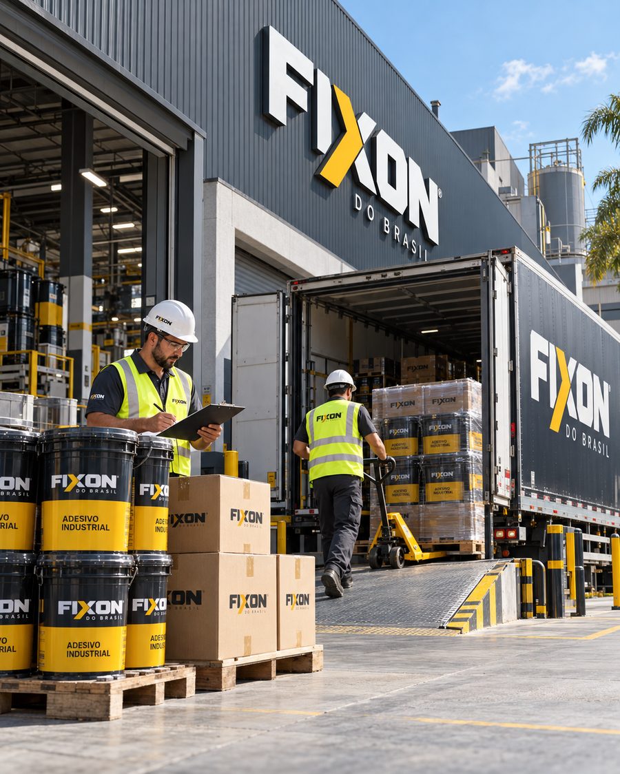 Expedição de pedidos FIXON no cais de carga